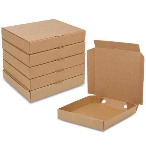 7" Plain Brown Kraft Corrugated Pizza Boxes for Takeaway