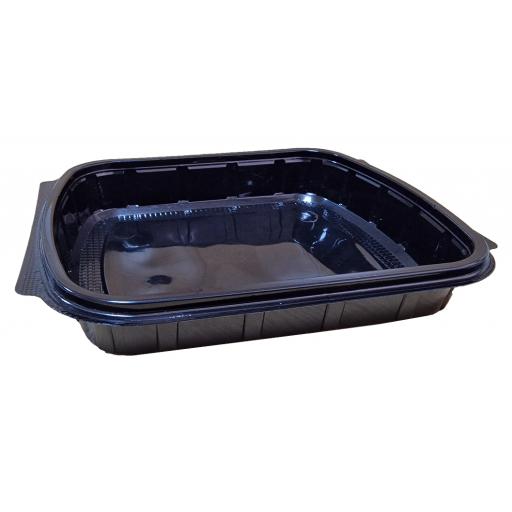 Black Base 1 Compartment Microwaveable Containers Meal box - Takeaway Hot Cold Foods