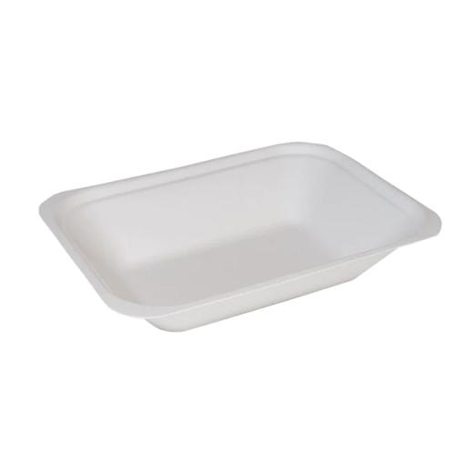 White Bagasse Paper C1 Chip Tray 6x5" - Compostable Sugarcane