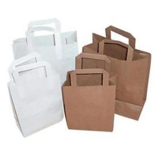 Paper - White Brown Kraft SOS Handle Bags