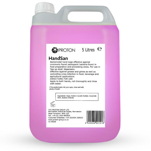 Proton HandSan Pink Antibacterial Hand Wash Soap - Food Hygiene Safe - 5L