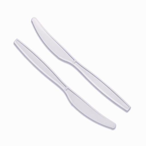 Natural Cornstarch Compostable Heavy Duty Knives - Reusable High Quality Cutlery