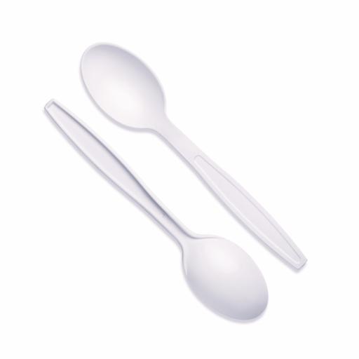 Natural Cornstarch Compostable Heavy Duty Spoons - Reusable High Quality Cutlery