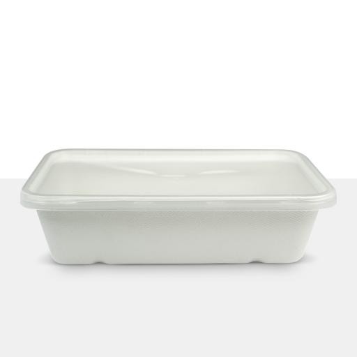 Rectangular 650ml Microwave Bagasse Food Containers for Freezing Takeaway Hot Cold Foods - 650cc